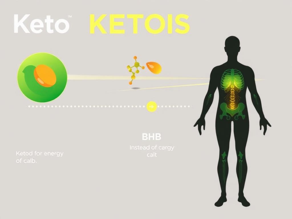 Illustration of how BodyCode KETO triggers ketosis and burns fat for energy
